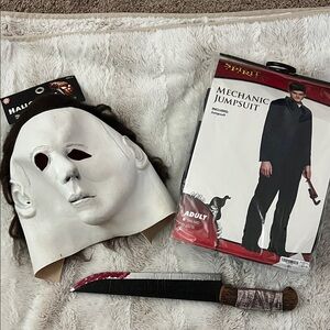 Spirit Halloween Michael Myers Mask, Knife & Jumpsuit Set